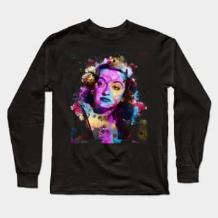 Bette Davis ~ Watercolor Illustration Long Sleeve T-Shirt